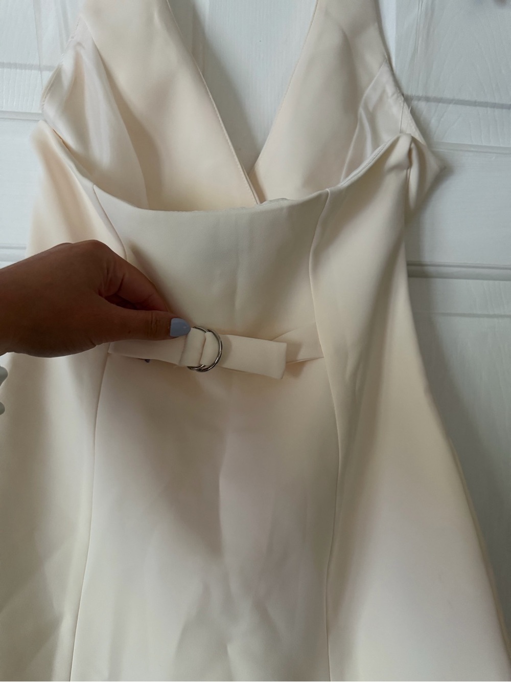 Peppermayo Mira halter mini dress, cream/ivory, size xs